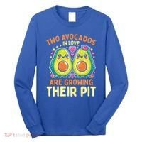 Two Avocados In Love Are Growing Avocado Pregnancy Gift Long Sleeve Shirt thumb 0