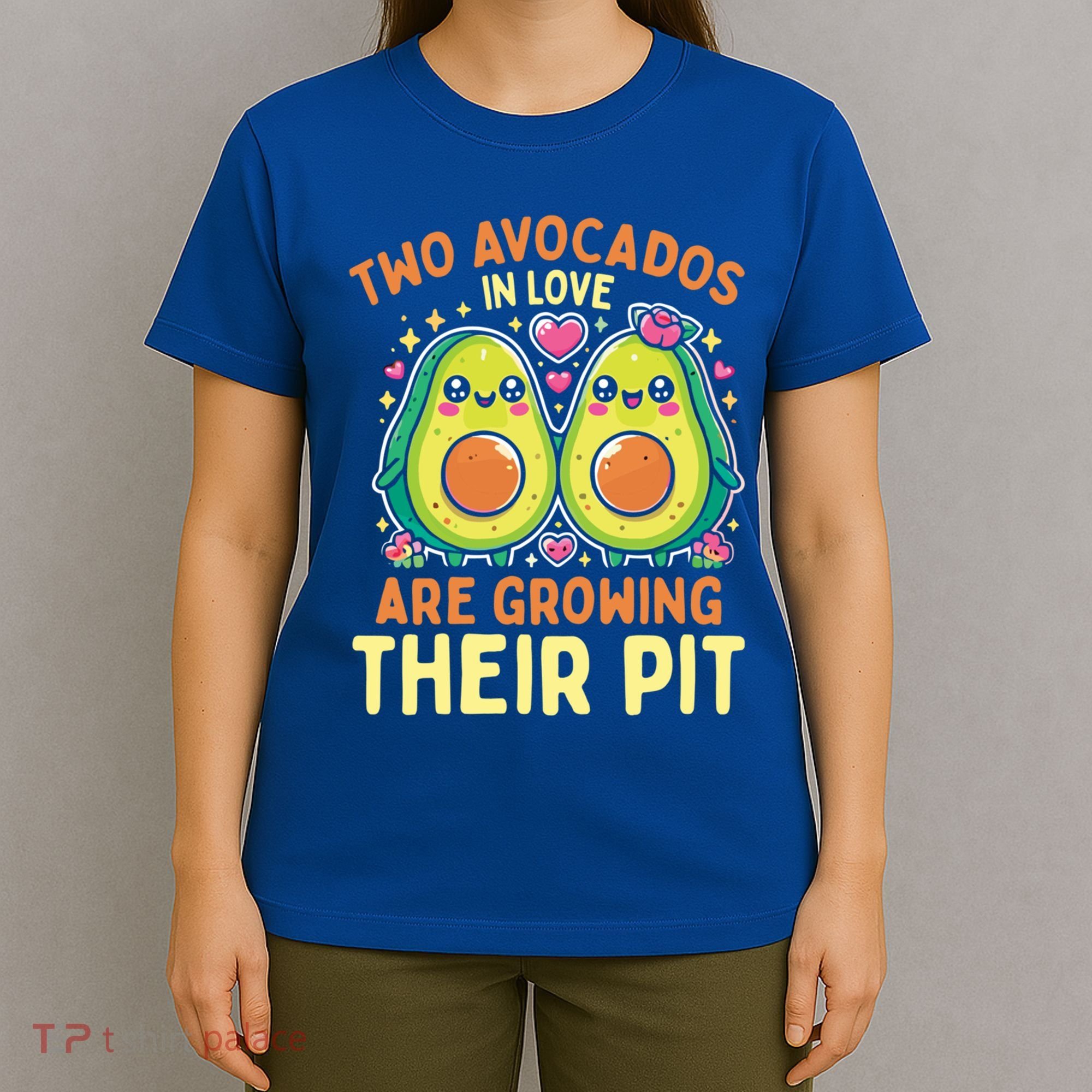 Two Avocados In Love Are Growing Avocado Pregnancy Gift T-Shirt