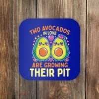 Two Avocados In Love Are Growing Avocado Pregnancy Gift Coaster thumb 0