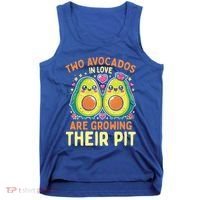 Two Avocados In Love Are Growing Avocado Pregnancy Gift Tank Top thumb 0
