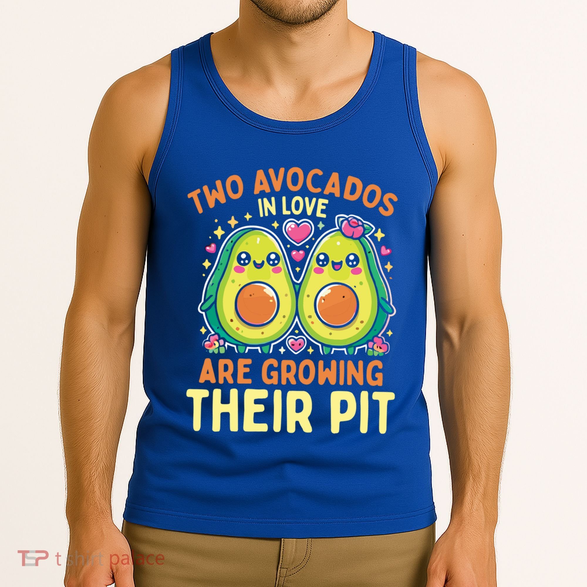 Two Avocados In Love Are Growing Avocado Pregnancy Gift Tank Top