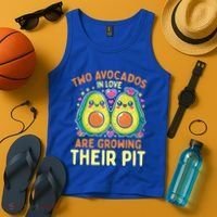 Two Avocados In Love Are Growing Avocado Pregnancy Gift Tank Top thumb 4