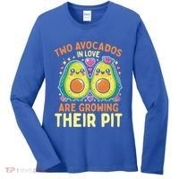 Two Avocados In Love Are Growing Avocado Pregnancy Gift Women's Long Sleeve Shirt thumb 0