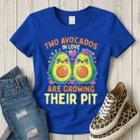 Two Avocados In Love Are Growing Avocado Pregnancy Gift Women's T-Shirt thumb 3