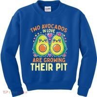 Two Avocados In Love Are Growing Avocado Pregnancy Gift Kids Sweatshirt thumb 0