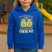 Two Avocados In Love Are Growing Avocado Pregnancy Gift Kids Hoodie thumb 3