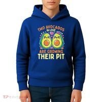 Two Avocados In Love Are Growing Avocado Pregnancy Gift Kids Hoodie thumb 4
