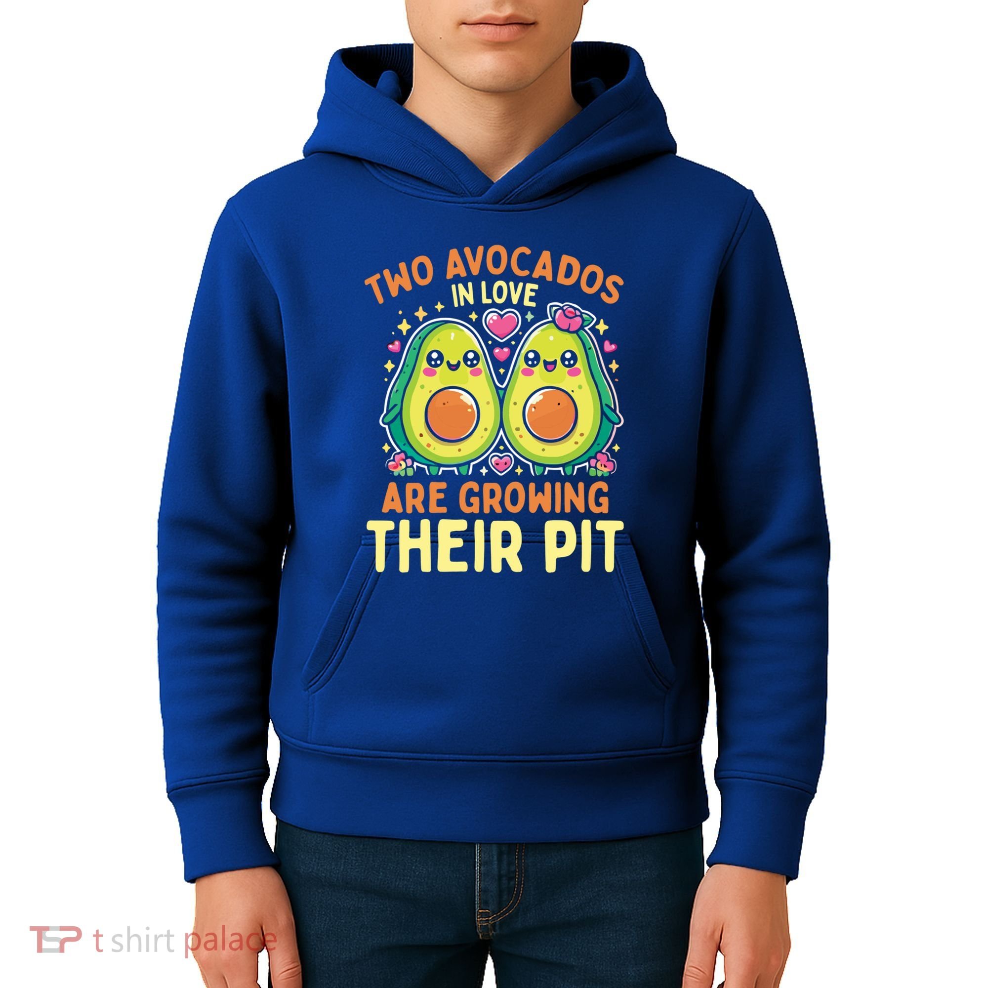Two Avocados In Love Are Growing Avocado Pregnancy Gift Kids Hoodie