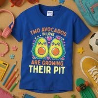 Two Avocados In Love Are Growing Avocado Pregnancy Gift Kids T-Shirt thumb 3
