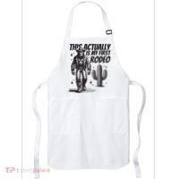 This Actually Is My First Rodeo Funny Bigfoot Cowboy Western Apron thumb 0