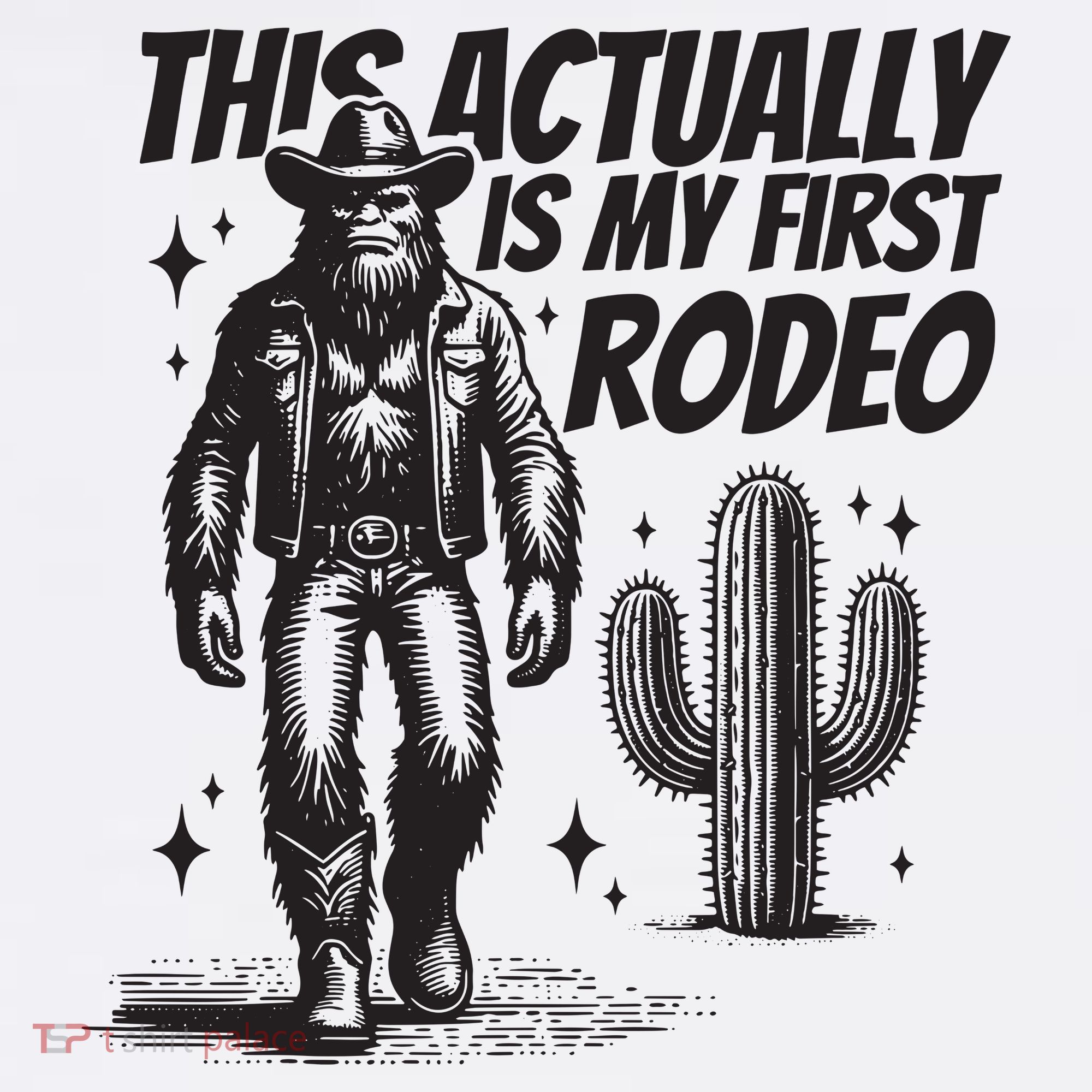 This Actually Is My First Rodeo Funny Bigfoot Cowboy Western Toddler Sweatshirt