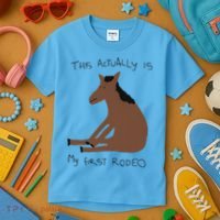 This Actually Is My First Rodeo Kids T-Shirt thumb 3