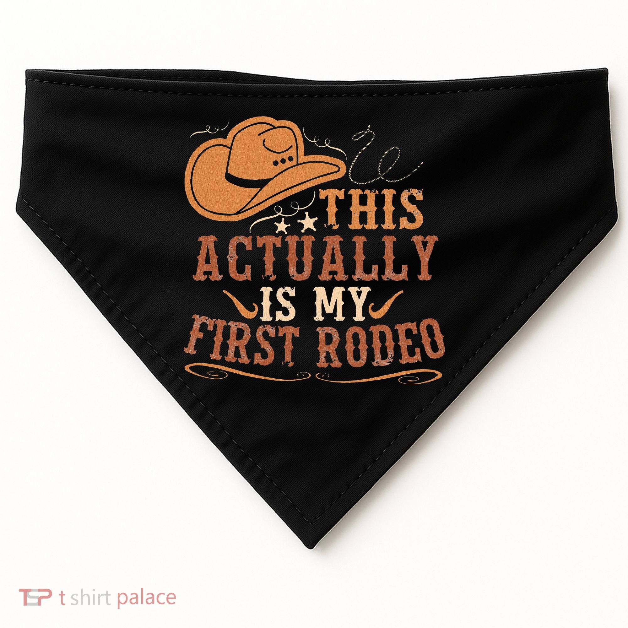 This Actually Is My First Rodeo Cowgirl Bronco Bucking USA-Made Doggie Bandana