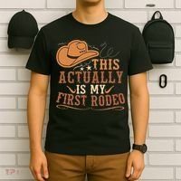 This Actually Is My First Rodeo Cowgirl Bronco Bucking T-Shirt thumb 6