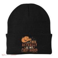 This Actually Is My First Rodeo Cowgirl Bronco Bucking Beanie thumb 0