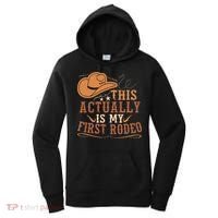 This Actually Is My First Rodeo Cowgirl Bronco Bucking Women's Hoodie thumb 0