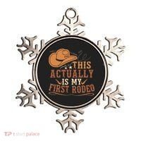 This Actually Is My First Rodeo Cowgirl Bronco Bucking Ornament thumb 0