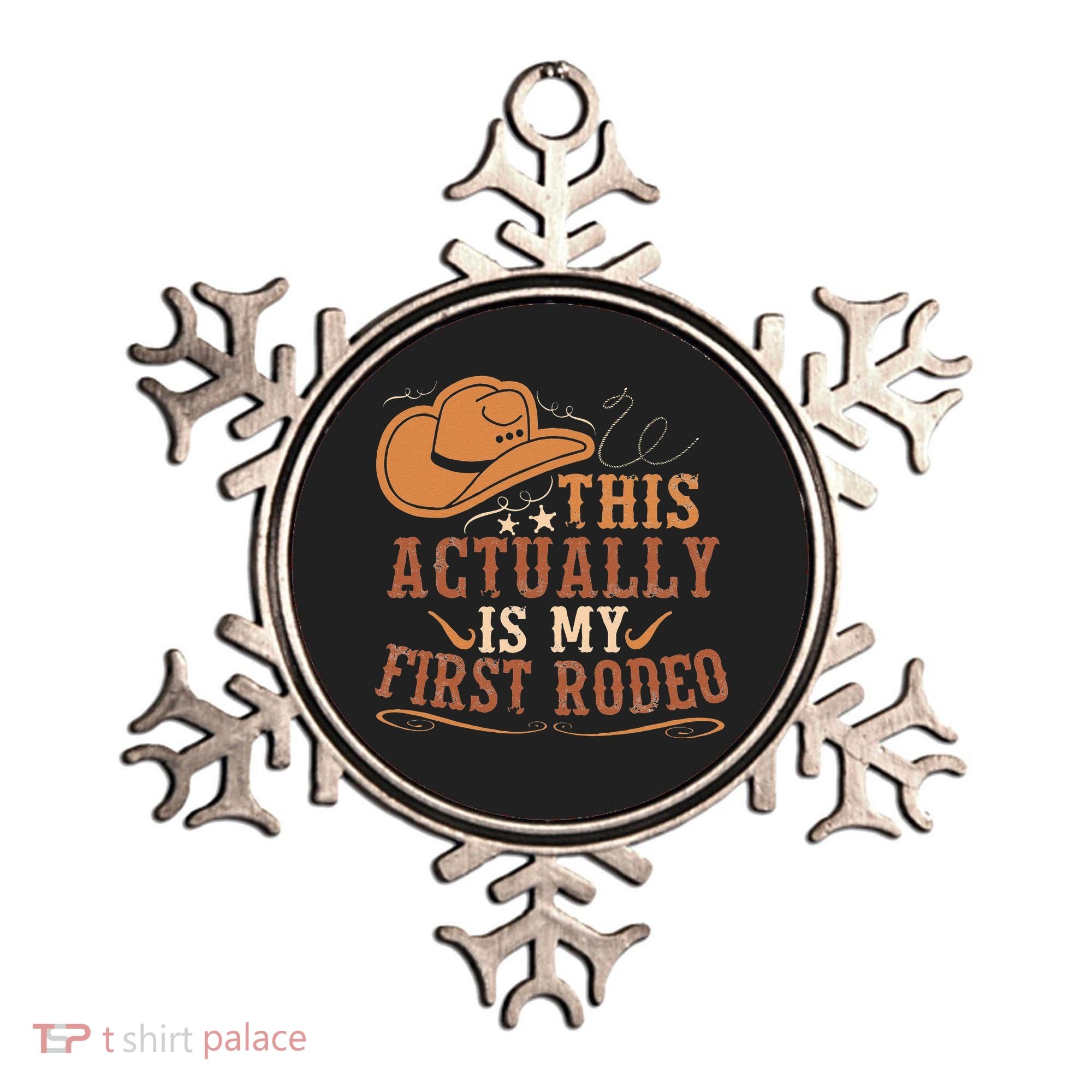 This Actually Is My First Rodeo Cowgirl Bronco Bucking Ornament