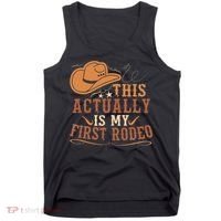 This Actually Is My First Rodeo Cowgirl Bronco Bucking Tank Top thumb 0
