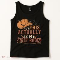 This Actually Is My First Rodeo Cowgirl Bronco Bucking Tank Top thumb 2