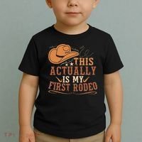 This Actually Is My First Rodeo Cowgirl Bronco Bucking Toddler T-Shirt thumb 2
