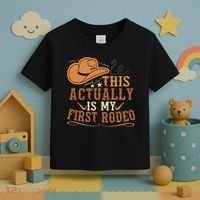 This Actually Is My First Rodeo Cowgirl Bronco Bucking Toddler T-Shirt thumb 3