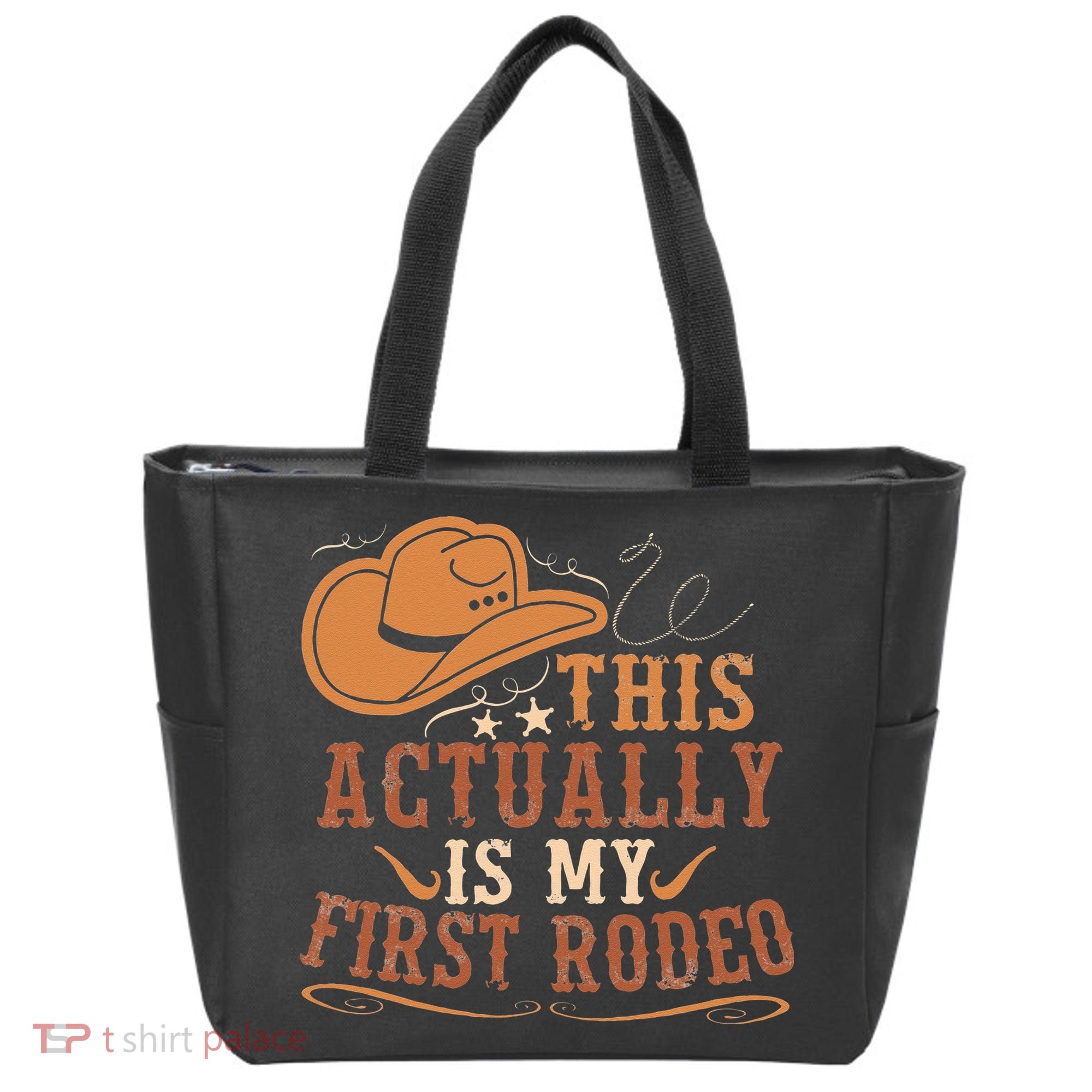 This Actually Is My First Rodeo Cowgirl Bronco Bucking Tote Bag