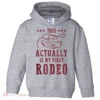 This Actually Is My First Rodeo Cowboy Toddler Hoodie thumb 0