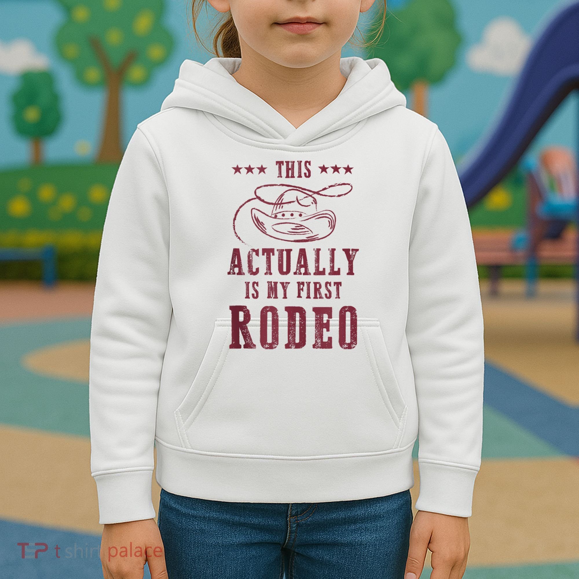 This Actually Is My First Rodeo Cowboy Kids Hoodie