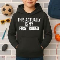 This Actually Is My First Rodeo Kids Hoodie thumb 2