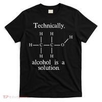 Technically Alcohol is a Solution Funny Nerd Beer Chemistry T-Shirt thumb 0