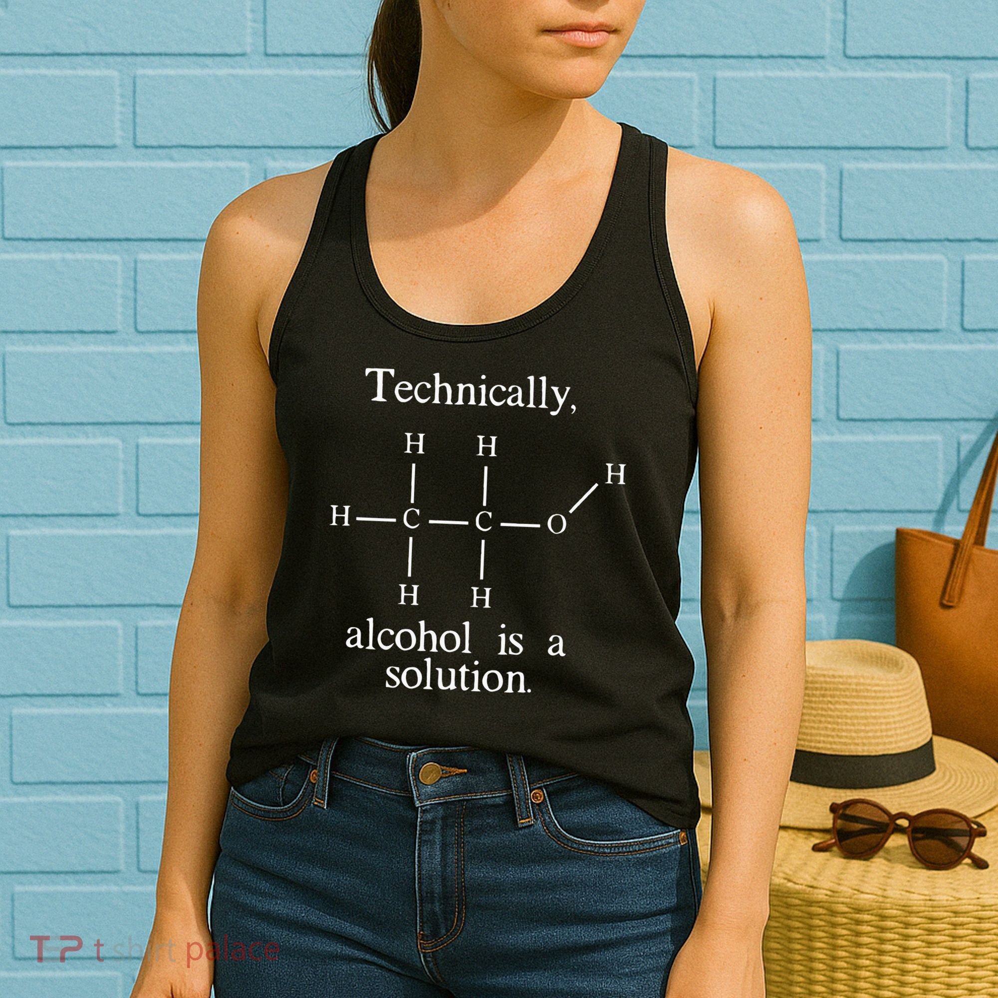Technically Alcohol is a Solution Funny Nerd Beer Chemistry Women's Tank Top