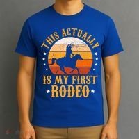 That Actually Is My First Rodeo Vintage Retro Country Life Cowboy T-Shirt thumb 3