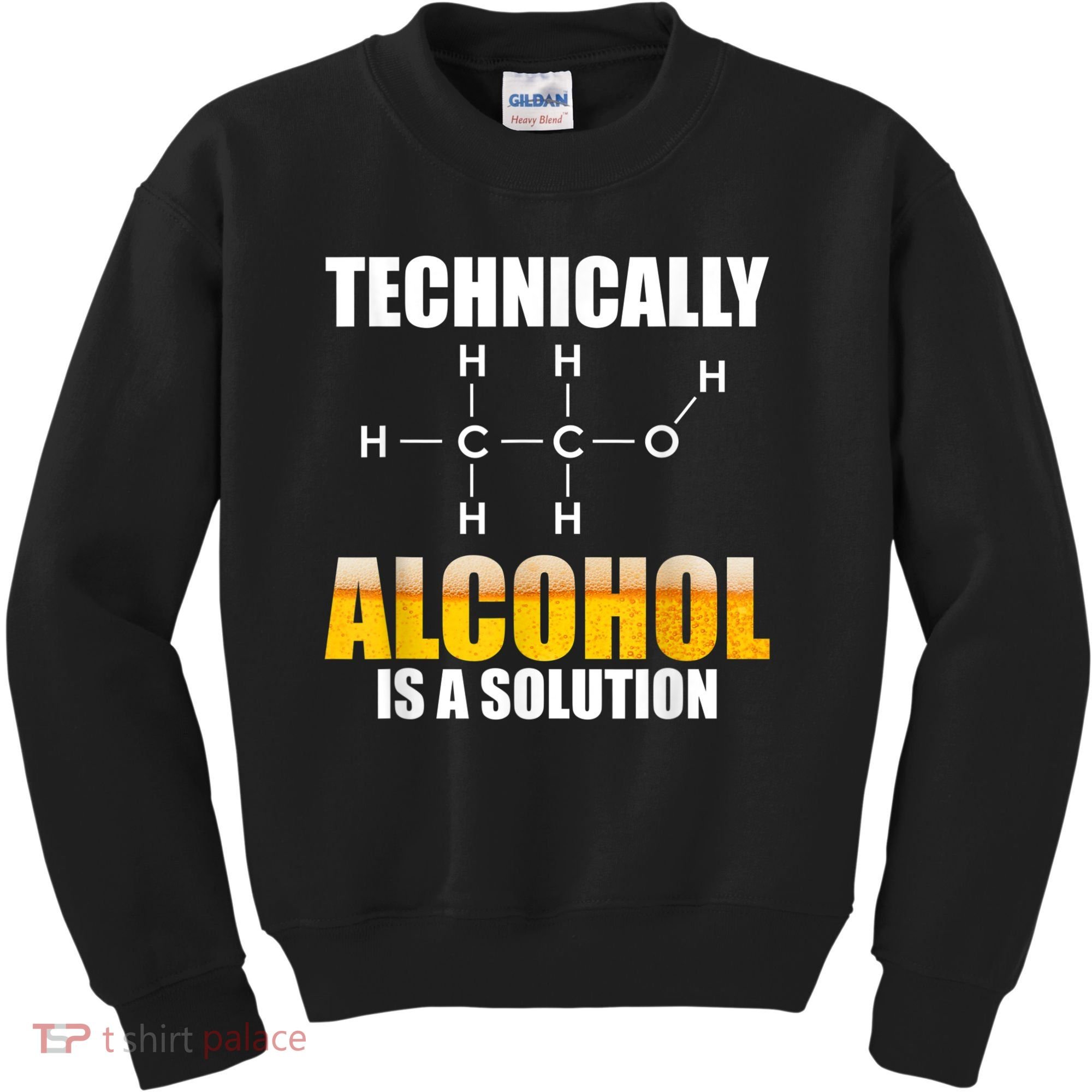 Technically Alcohol Is A Solution Chemical Formula Drinking Kids Sweatshirt