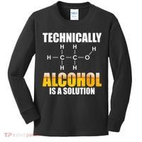 Technically Alcohol Is A Solution Chemical Formula Drinking Kids Long Sleeve Shirt thumb 0
