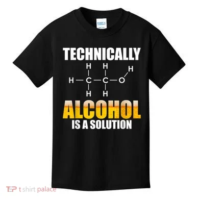 Technically Alcohol Is A Solution Chemical Formula Drinking Kids T-Shirt