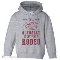 This Actually Is My First Rodeo Cowboy Toddler Hoodie thumb 0