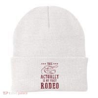 This Actually Is My First Rodeo Cowboy Beanie thumb 0