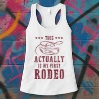 This Actually Is My First Rodeo Cowboy Women's Tank Top thumb 3