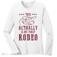 This Actually Is My First Rodeo Cowboy Women's Long Sleeve Shirt thumb 0