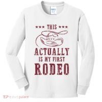This Actually Is My First Rodeo Cowboy Kids Long Sleeve Shirt thumb 0
