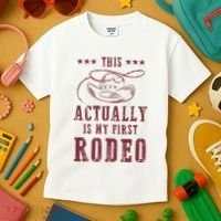 This Actually Is My First Rodeo Cowboy Kids T-Shirt thumb 3