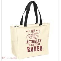 This Actually Is My First Rodeo Cowboy Tote Bag thumb 2