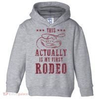 This Actually Is My First Rodeo Cowboy Toddler Hoodie thumb 0