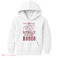 This Actually Is My First Rodeo Cowboy Kids Hoodie thumb 0