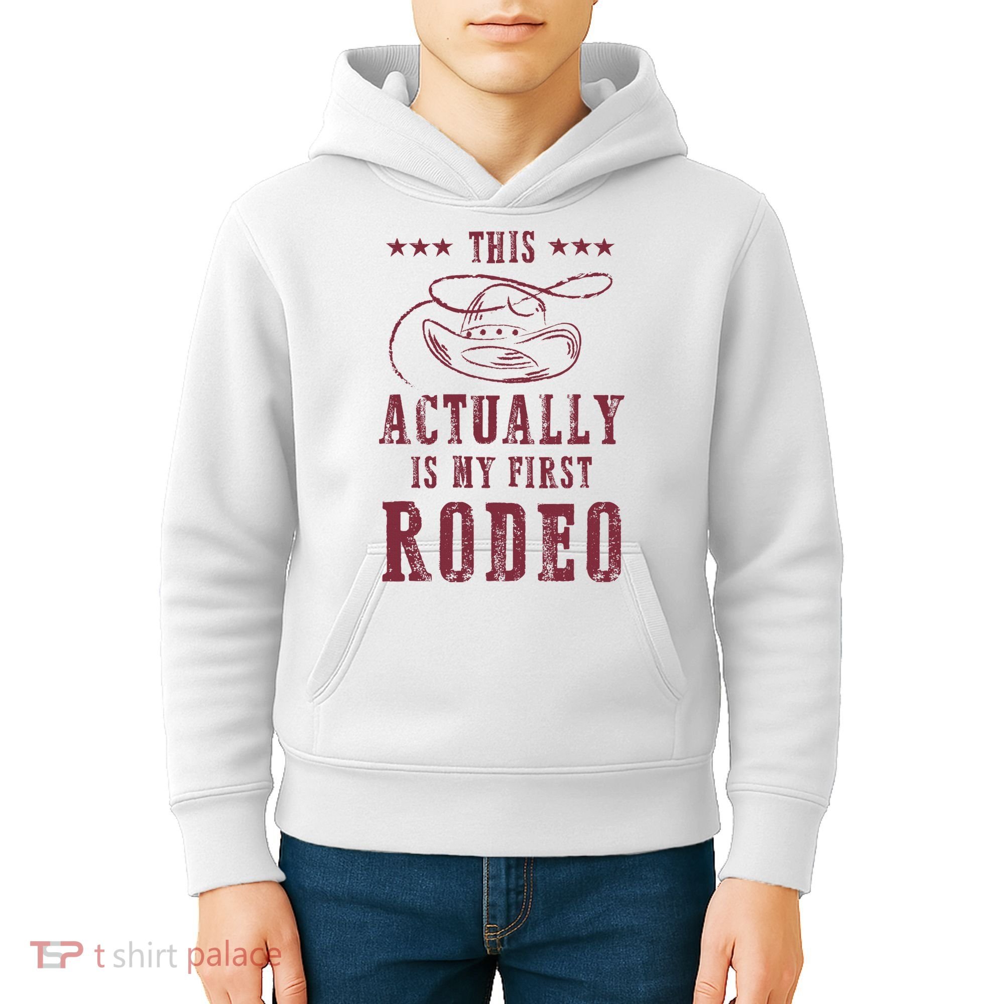 This Actually Is My First Rodeo Cowboy Kids Hoodie