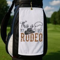 This Actually Is My First Rodeo Golf Towel thumb 2
