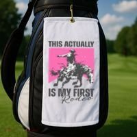 This Actually Is My First Rodeo Golf Towel thumb 2