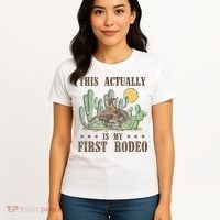 This Actually Is My First Rodeo Western Country Southern Women's T-Shirt thumb 4