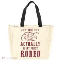 This Actually Is My First Rodeo Cow Tote Bag thumb 0